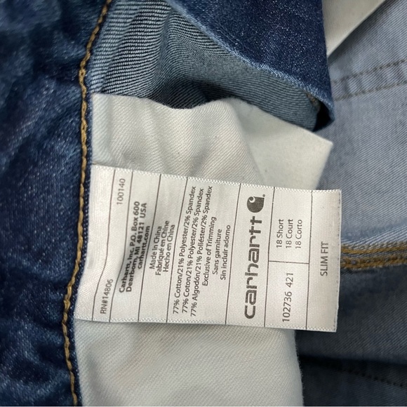 Carhartt Blue Slim Fit Bootcut Denim Jeans - Picture 10 of 16